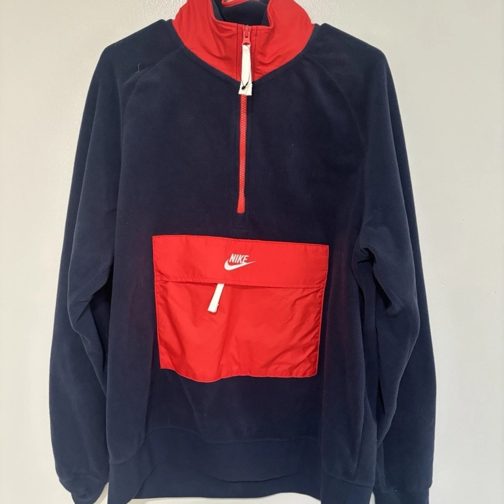 Nike Navy and Red Fleece Jacket
